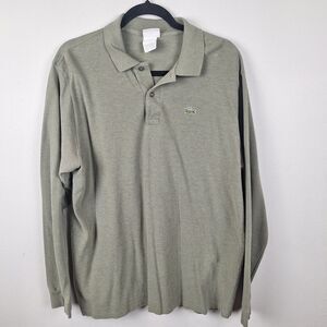 Vintage Lacoste Polo Shirt Mens 2XL Green Long Sleeve Cotton Croc Logo